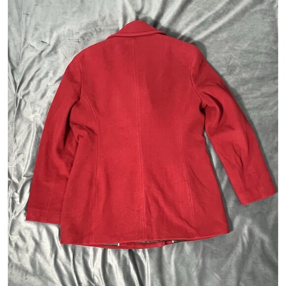 Calvin Klein Womens Red Double Breasted Wool Blend Coat Size 10 Peacoat Jacket - Picture 13 of 13